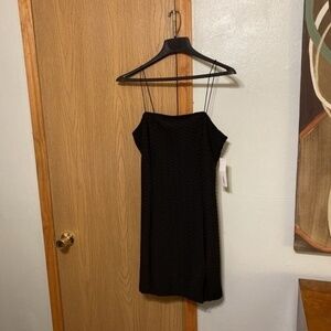 Timing NWT Size 1X Black Sleeveless Spagetti Strap Above-Knee Sheath Dress